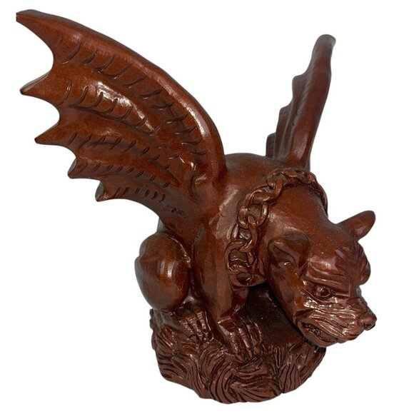 Vintage Gargoyle Figure Winged Dog 1996 Red Mill Statue Figurine Halloween - Picture 2 of 9